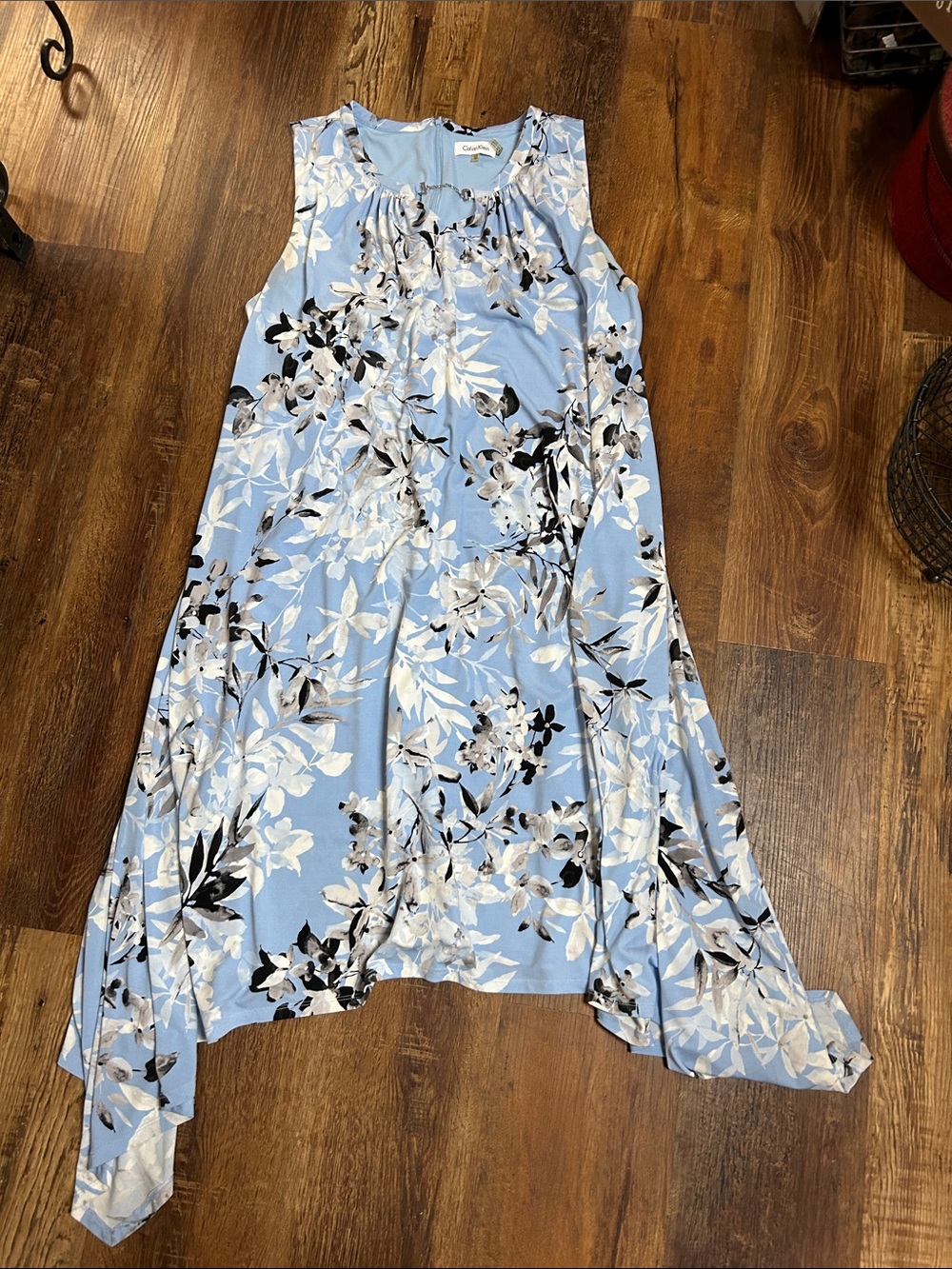 Calvin Klein Light Blue Floral Maxi Dress